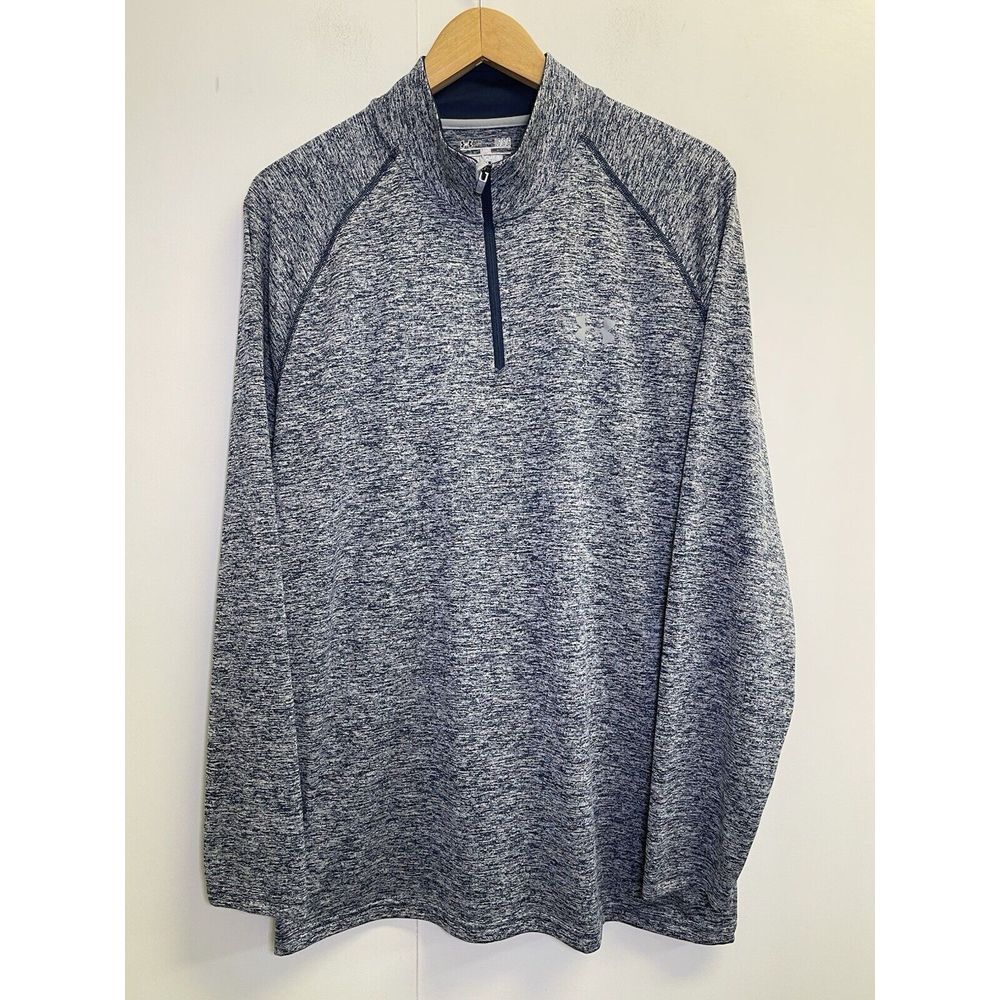 Under Armour Men's UA Locker 1/4 Zip Shirt L Long Sleeve Navy HeatGear Loose Fit